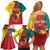 Personalised Cameroon National Day Family Matching Off Shoulder Short Dress and Hawaiian Shirt Coat Of Arms With Lion