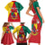 Personalised Cameroon National Day Family Matching Short Sleeve Bodycon Dress and Hawaiian Shirt Coat Of Arms With Lion