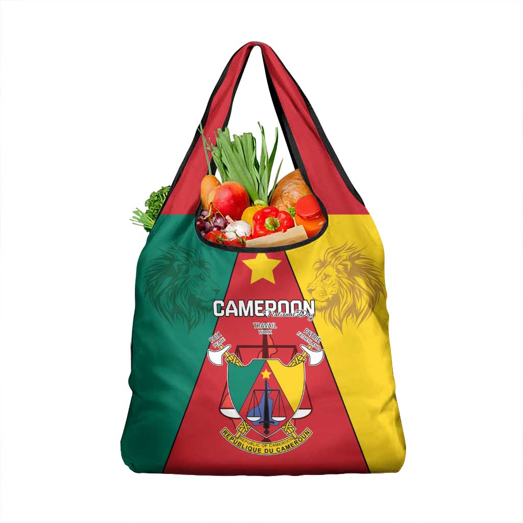 Cameroon National Day Grocery Bag Coat Of Arms With Lion