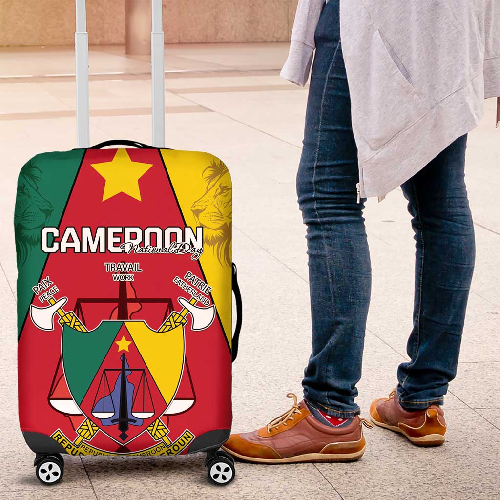 Cameroon National Day Luggage Cover Coat Of Arms With Lion