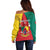 Personalised Cameroon National Day Off Shoulder Sweater Coat Of Arms With Lion