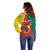 Personalised Cameroon National Day Off Shoulder Sweater Coat Of Arms With Lion