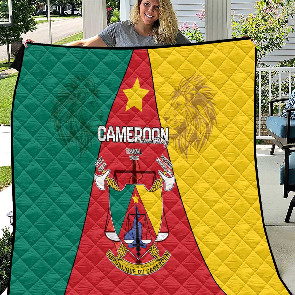 Cameroon National Day Quilt Coat Of Arms With Lion