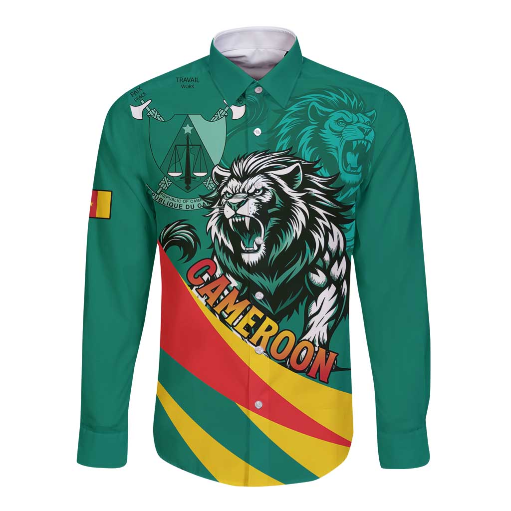 Personalised Happy Cameroon National Day Long Sleeve Button Shirt May 20 Cameroun