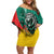 Personalised Happy Cameroon National Day Off Shoulder Short Dress May 20 Cameroun