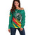 Personalised Happy Cameroon National Day Off Shoulder Sweater May 20 Cameroun