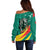 Personalised Happy Cameroon National Day Off Shoulder Sweater May 20 Cameroun