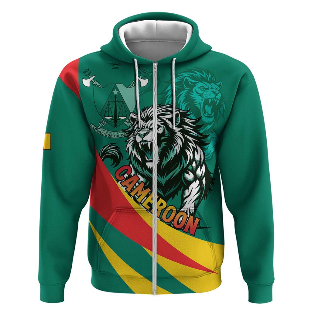 Personalised Happy Cameroon National Day Zip Hoodie May 20 Cameroun