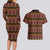 Cameroon Traditional Toghu Pattern Couples Matching Long Sleeve Bodycon Dress and Hawaiian Shirt