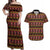 Cameroon Traditional Toghu Pattern Couples Matching Off Shoulder Maxi Dress and Hawaiian Shirt