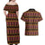 Cameroon Traditional Toghu Pattern Couples Matching Off Shoulder Maxi Dress and Hawaiian Shirt