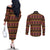 Cameroon Traditional Toghu Pattern Couples Matching Off The Shoulder Long Sleeve Dress and Long Sleeve Button Shirt