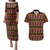 Cameroon Traditional Toghu Pattern Couples Matching Puletasi and Hawaiian Shirt