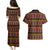 Cameroon Traditional Toghu Pattern Couples Matching Puletasi and Hawaiian Shirt