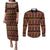 Cameroon Traditional Toghu Pattern Couples Matching Puletasi and Long Sleeve Button Shirt