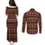 Cameroon Traditional Toghu Pattern Couples Matching Puletasi and Long Sleeve Button Shirt