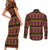 Cameroon Traditional Toghu Pattern Couples Matching Short Sleeve Bodycon Dress and Long Sleeve Button Shirt