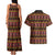 Cameroon Traditional Toghu Pattern Couples Matching Tank Maxi Dress and Hawaiian Shirt