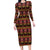 Cameroon Traditional Toghu Pattern Family Matching Long Sleeve Bodycon Dress and Hawaiian Shirt