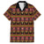 Cameroon Traditional Toghu Pattern Family Matching Off The Shoulder Long Sleeve Dress and Hawaiian Shirt