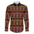 Cameroon Traditional Toghu Pattern Family Matching Off The Shoulder Long Sleeve Dress and Hawaiian Shirt