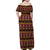 Cameroon Traditional Toghu Pattern Family Matching Off Shoulder Maxi Dress and Hawaiian Shirt