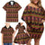 Cameroon Traditional Toghu Pattern Family Matching Off Shoulder Short Dress and Hawaiian Shirt