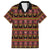 Cameroon Traditional Toghu Pattern Family Matching Off Shoulder Short Dress and Hawaiian Shirt