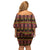 Cameroon Traditional Toghu Pattern Family Matching Off Shoulder Short Dress and Hawaiian Shirt