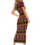 Cameroon Traditional Toghu Pattern Family Matching Short Sleeve Bodycon Dress and Hawaiian Shirt