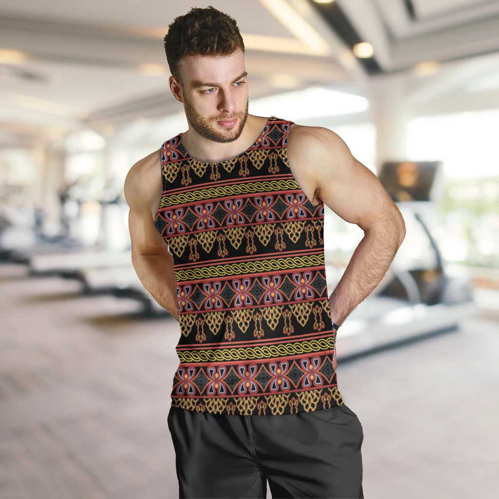 Cameroon Traditional Toghu Pattern Men Tank Top