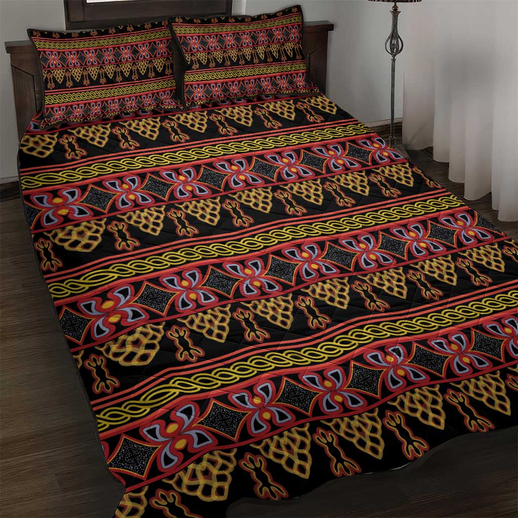 Cameroon Traditional Toghu Pattern Quilt Bed Set