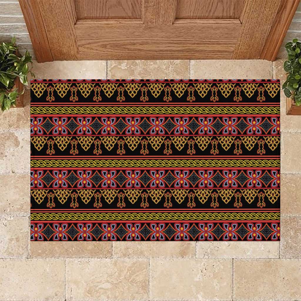 Cameroon Traditional Toghu Pattern Rubber Doormat