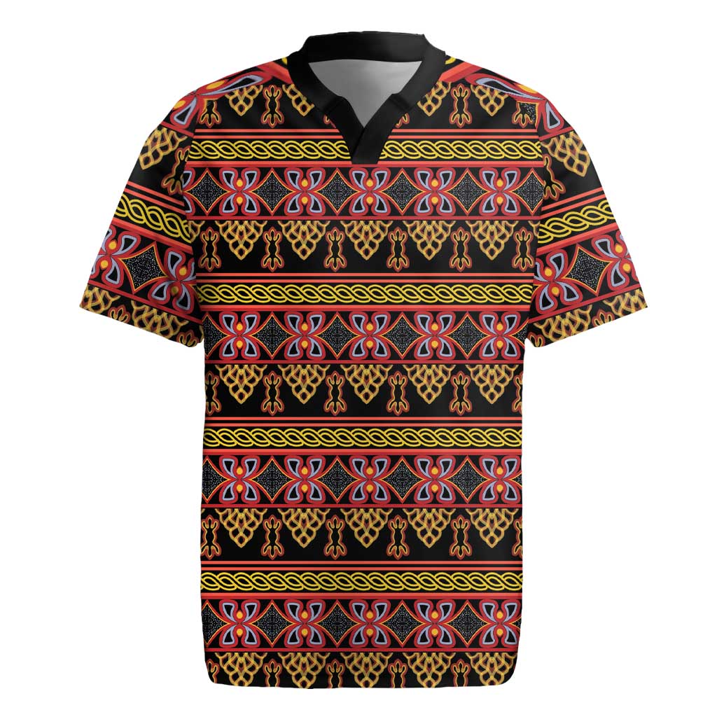 Cameroon Traditional Toghu Pattern Rugby Jersey