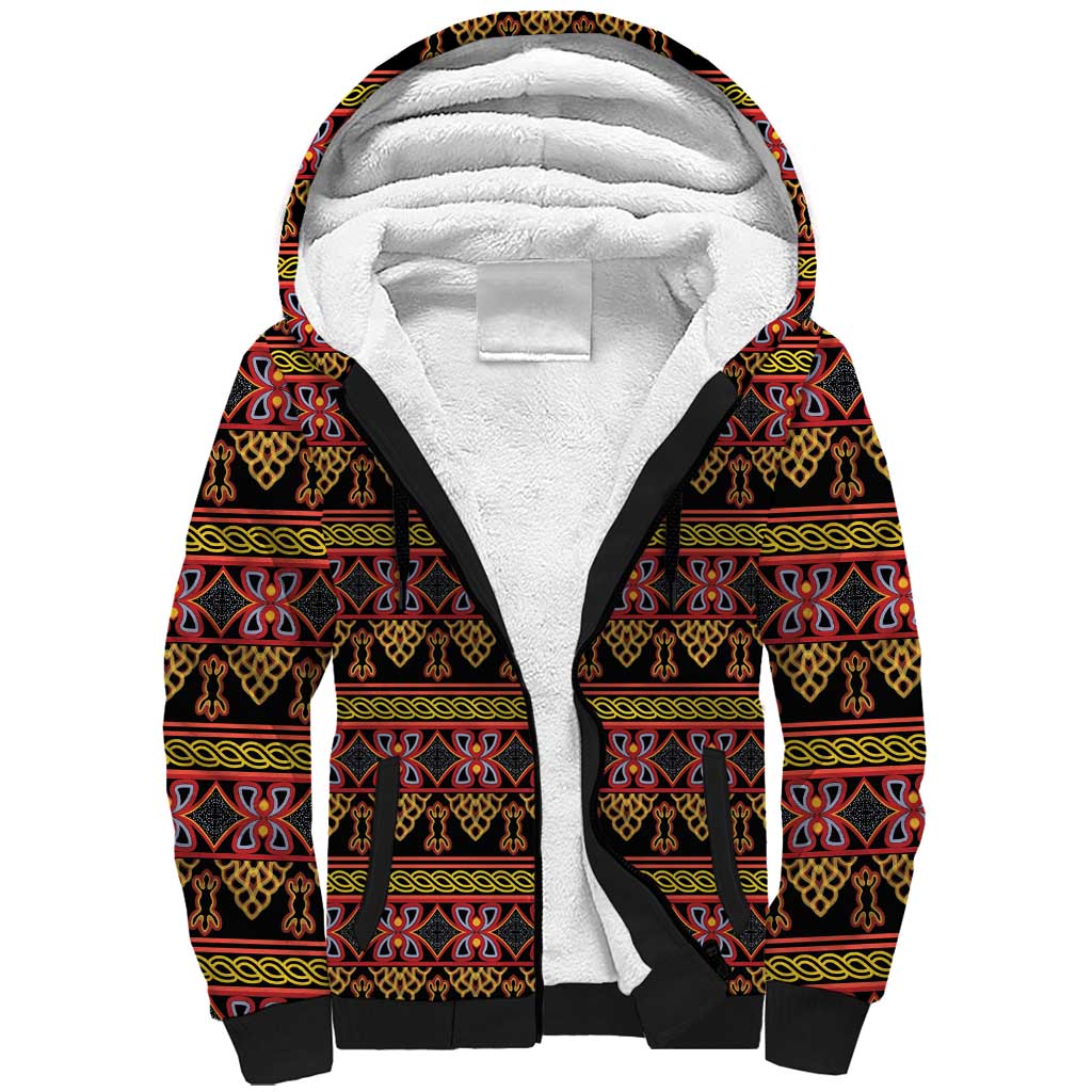 Cameroon Traditional Toghu Pattern Sherpa Hoodie