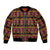 Cameroon Traditional Toghu Pattern Sleeve Zip Bomber Jacket