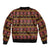 Cameroon Traditional Toghu Pattern Sleeve Zip Bomber Jacket