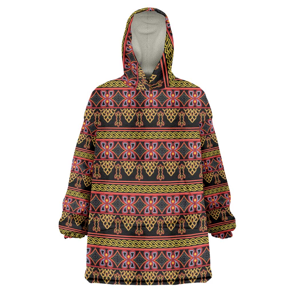 Cameroon Traditional Toghu Pattern Wearable Blanket Hoodie