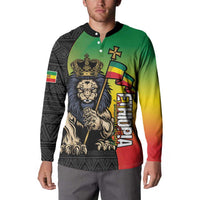 Personalized Ethiopia National Day Button Sweatshirt Lion Of Judah African Pattern
