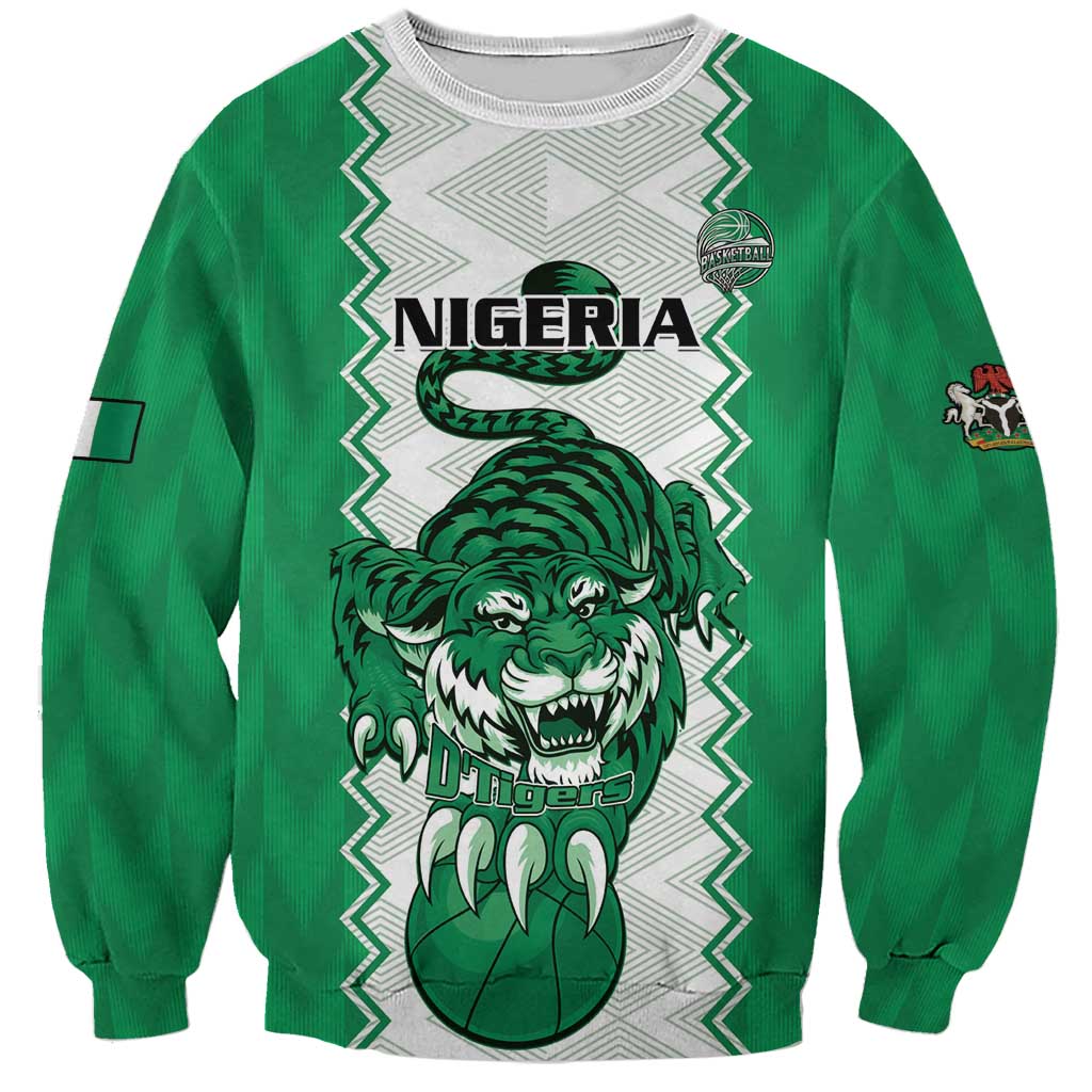 Nigeria Basketball Custom Sweatshirt Go DTigers - Wonder Print Shop