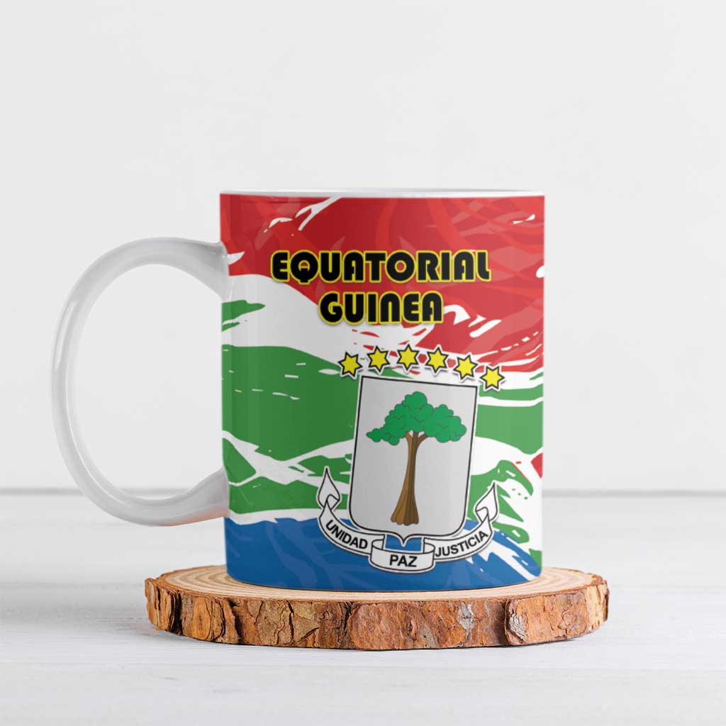 Personalized Equatorial Guinea Independence Day Ceramic Mug Coat Of Arms With Map - Wonder Print Shop