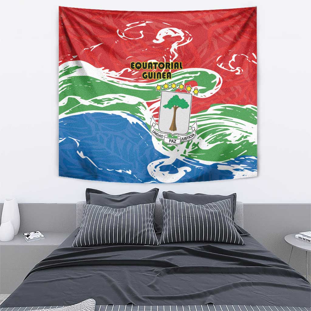 Equatorial Guinea Independence Day Tapestry Coat Of Arms With Map - Wonder Print Shop