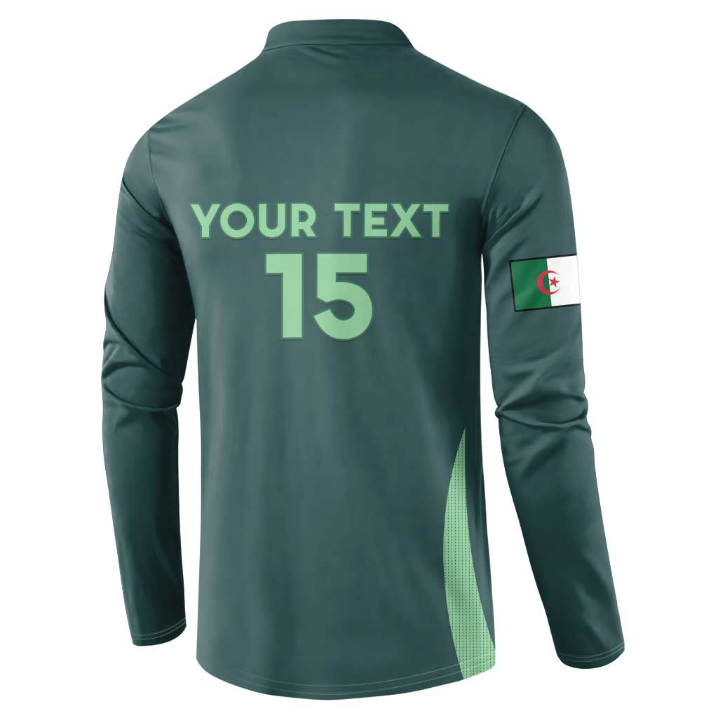 Custom Algeria Football Button Sweatshirt Come On Greens - Wonder Print Shop
