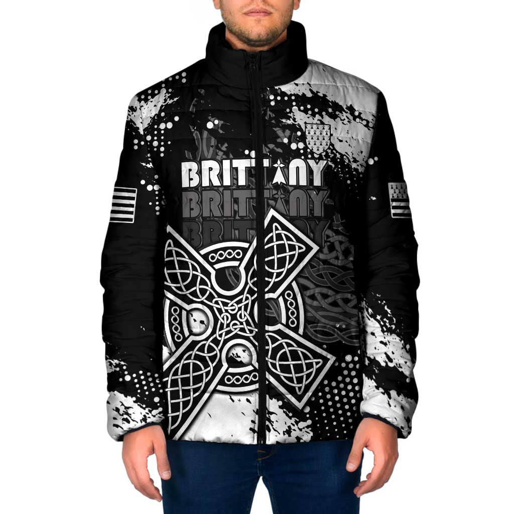 Personalized Brittany Celtic Cross Padded Jacket With Celtic Knotwork - Wonder Print Shop