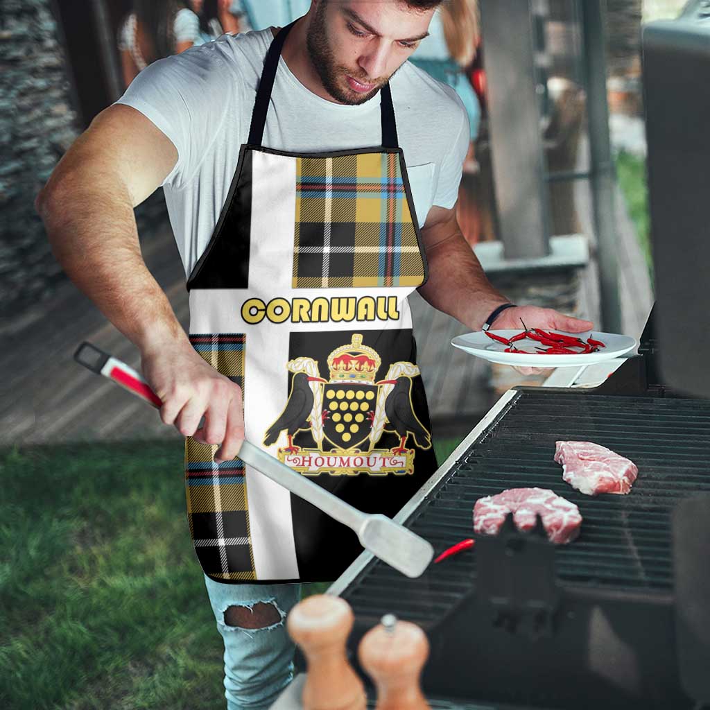 Cornwall Apron Coat Of Arms - Cornish Tartan - Wonder Print Shop