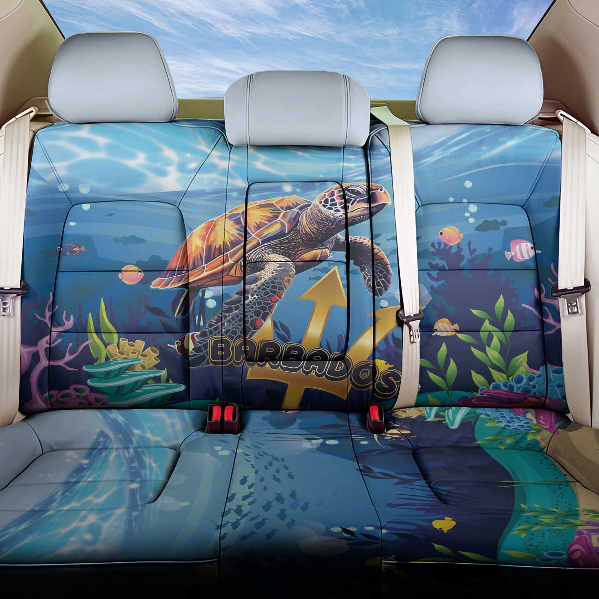 Barbados Sea Turtle Back Car Seat Cover Ocean Style - Wonder Print Shop