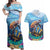 Personalised Barbados Sea Turtle Couples Matching Off Shoulder Maxi Dress and Hawaiian Shirt Ocean Style - Wonder Print Shop