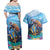 Personalised Barbados Sea Turtle Couples Matching Off Shoulder Maxi Dress and Hawaiian Shirt Ocean Style - Wonder Print Shop