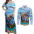 Personalised Barbados Sea Turtle Couples Matching Off Shoulder Maxi Dress and Long Sleeve Button Shirt Ocean Style - Wonder Print Shop