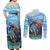 Personalised Barbados Sea Turtle Couples Matching Off Shoulder Maxi Dress and Long Sleeve Button Shirt Ocean Style - Wonder Print Shop